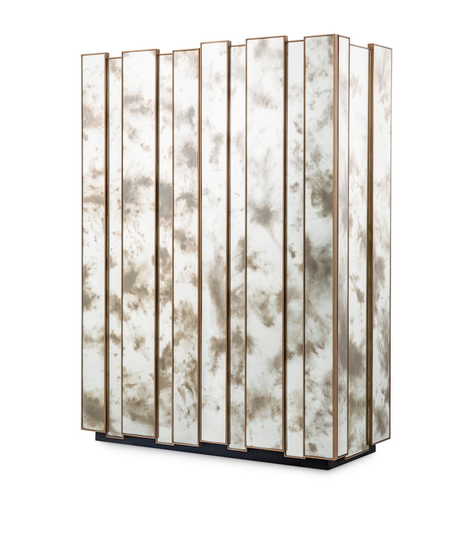 Eichholtz Nottingham Bar Schrank antikes Spiegelglas und Messing, UK-Version