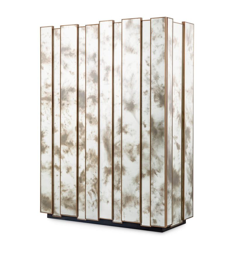 Eichholtz Nottingham Bar Schrank antikes Spiegelglas und Messing, UK-Version