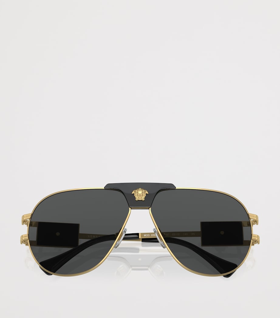Versace Medusa Piloten-Sonnenbrille mit Metallrahmen (britische Marke)