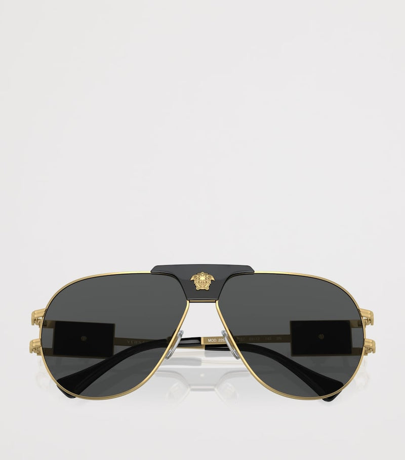 Versace Medusa Piloten-Sonnenbrille mit Metallrahmen (britische Marke)