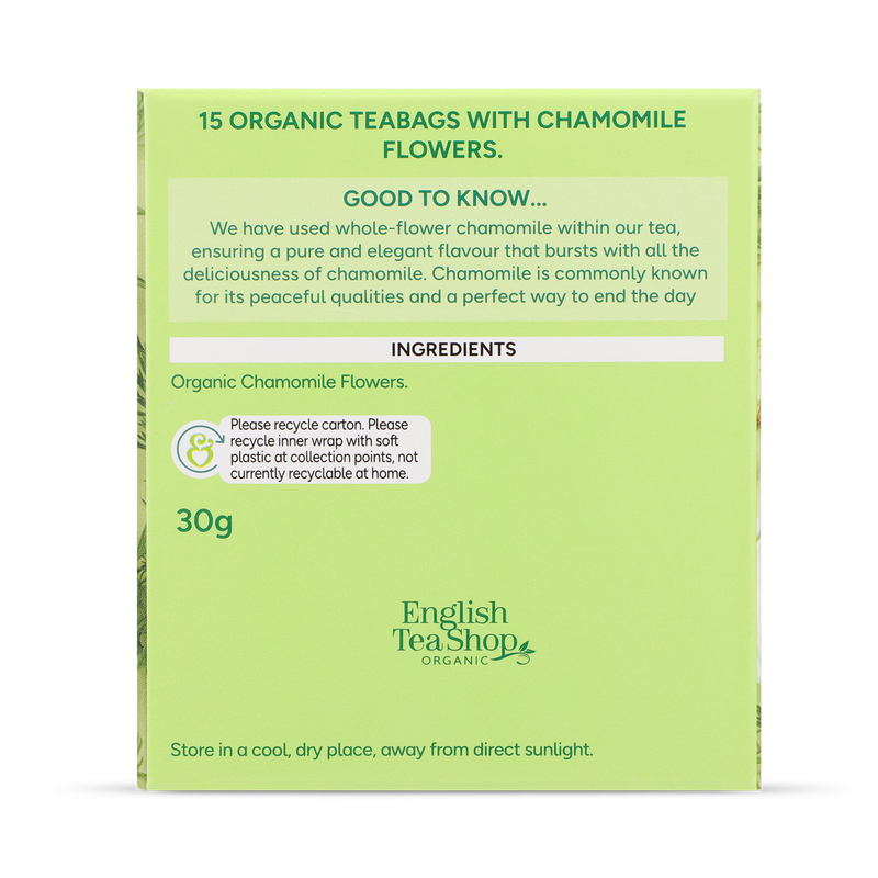 Holland Barrett whole flower chamomile tea 15 bags, imported from the UK