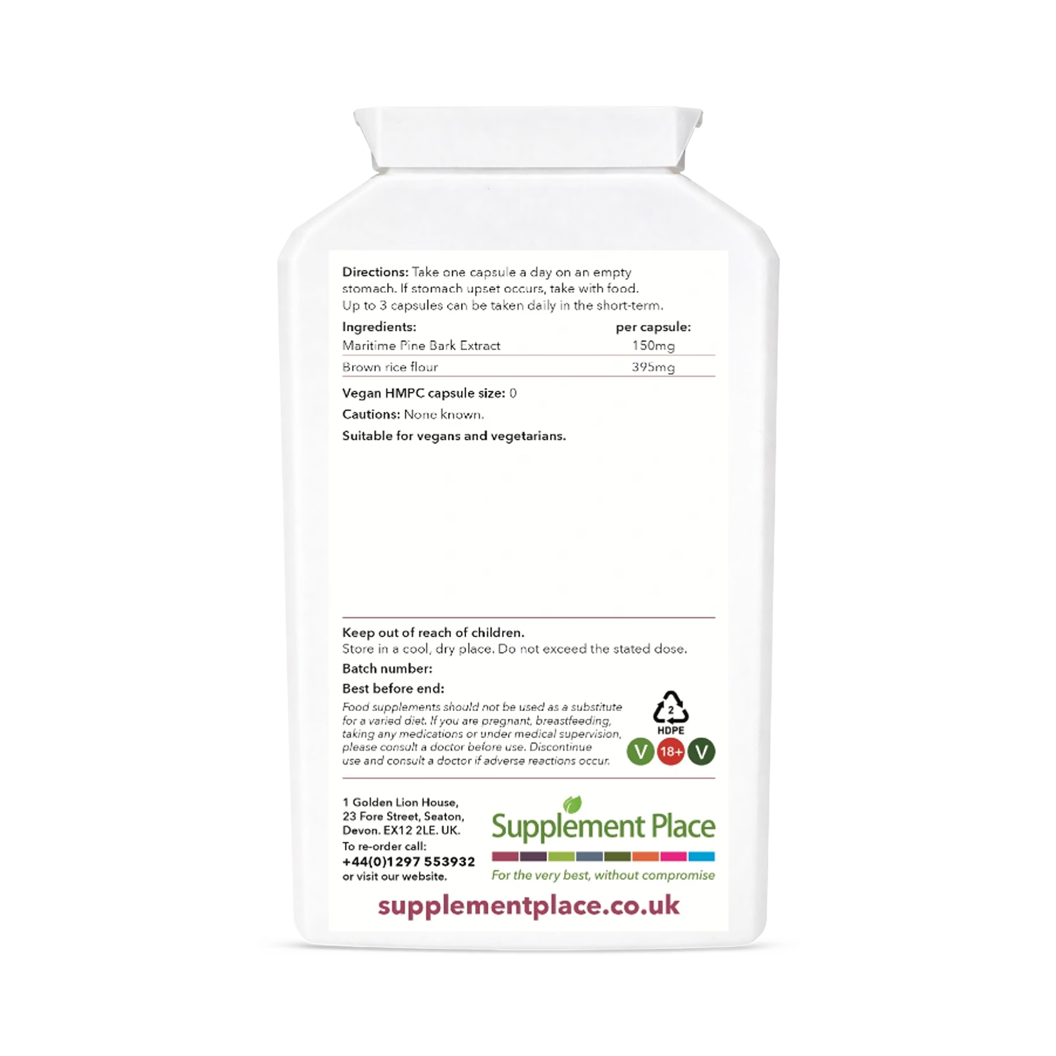Supplement Place pine bark extract 150mg 240 capsules - British product