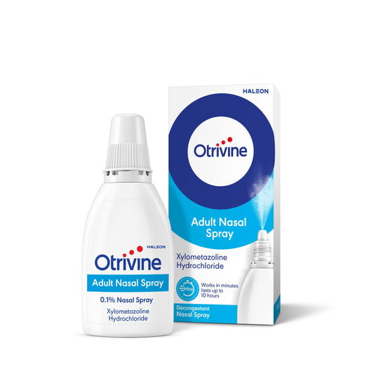 Otrivine Adult 0.1% Nasal Spray 10ml cough cold & flu Sainsburys   