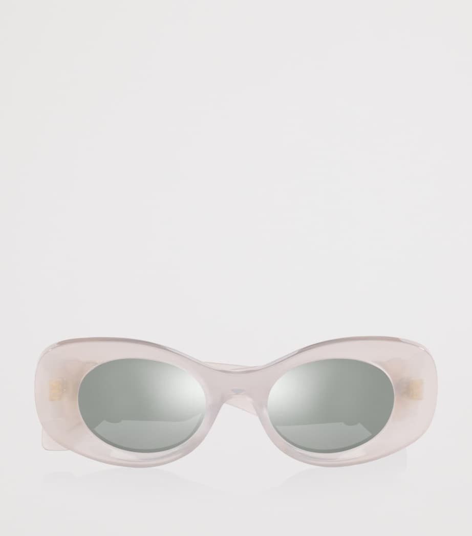 LOEWE Anagram ovale Sonnenbrille mit abgeschrägten Acetatrahmen, britische Version