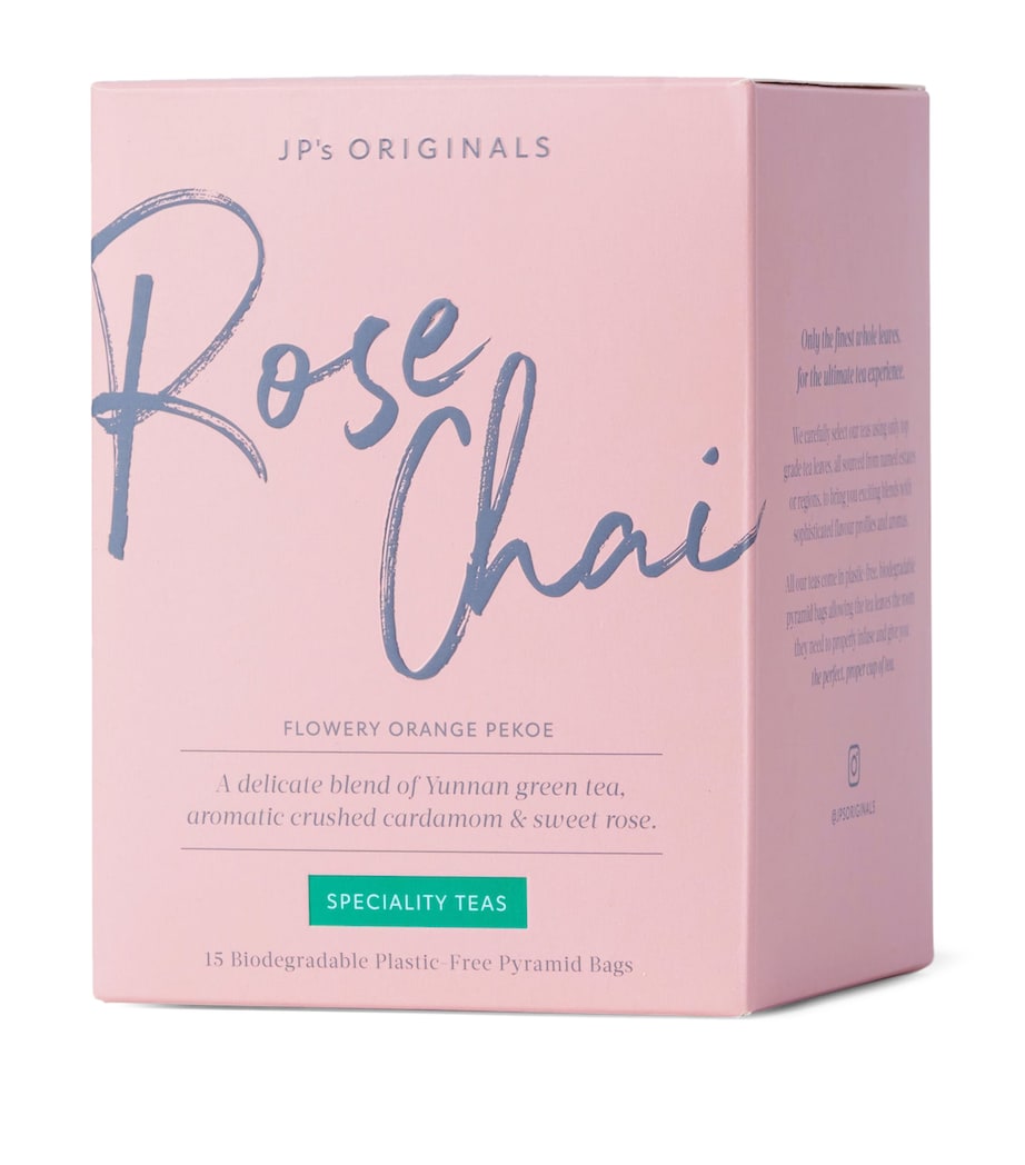 JP's Originals Rose Chai water-soluble tea pyramids 80g, UK version