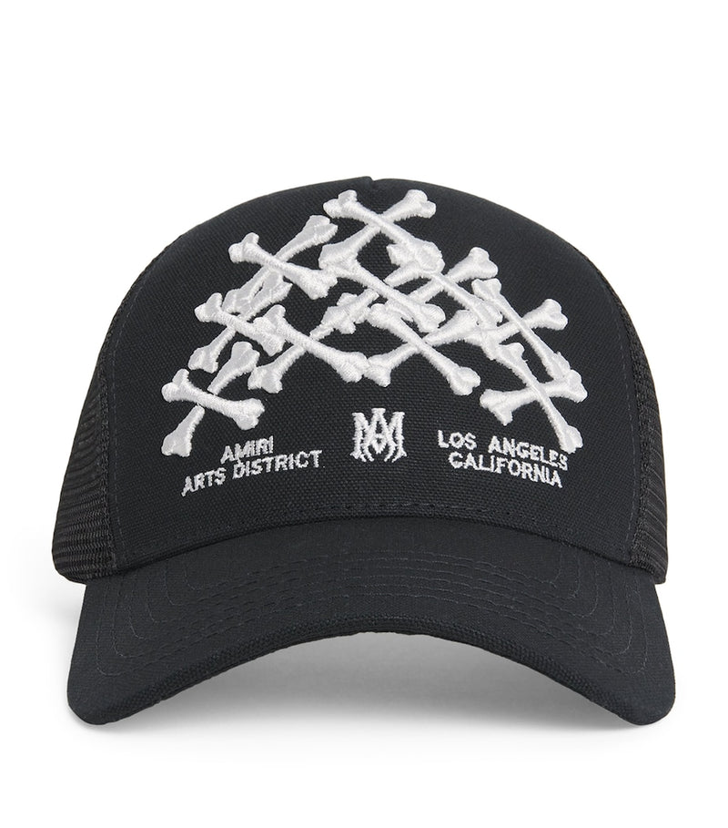 AMIRI Stacked Bones trucker hat, imported from the UK