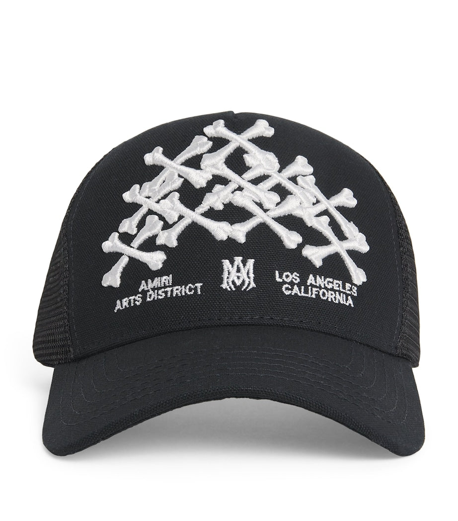 AMIRI Stacked Bones trucker hat, imported from the UK
