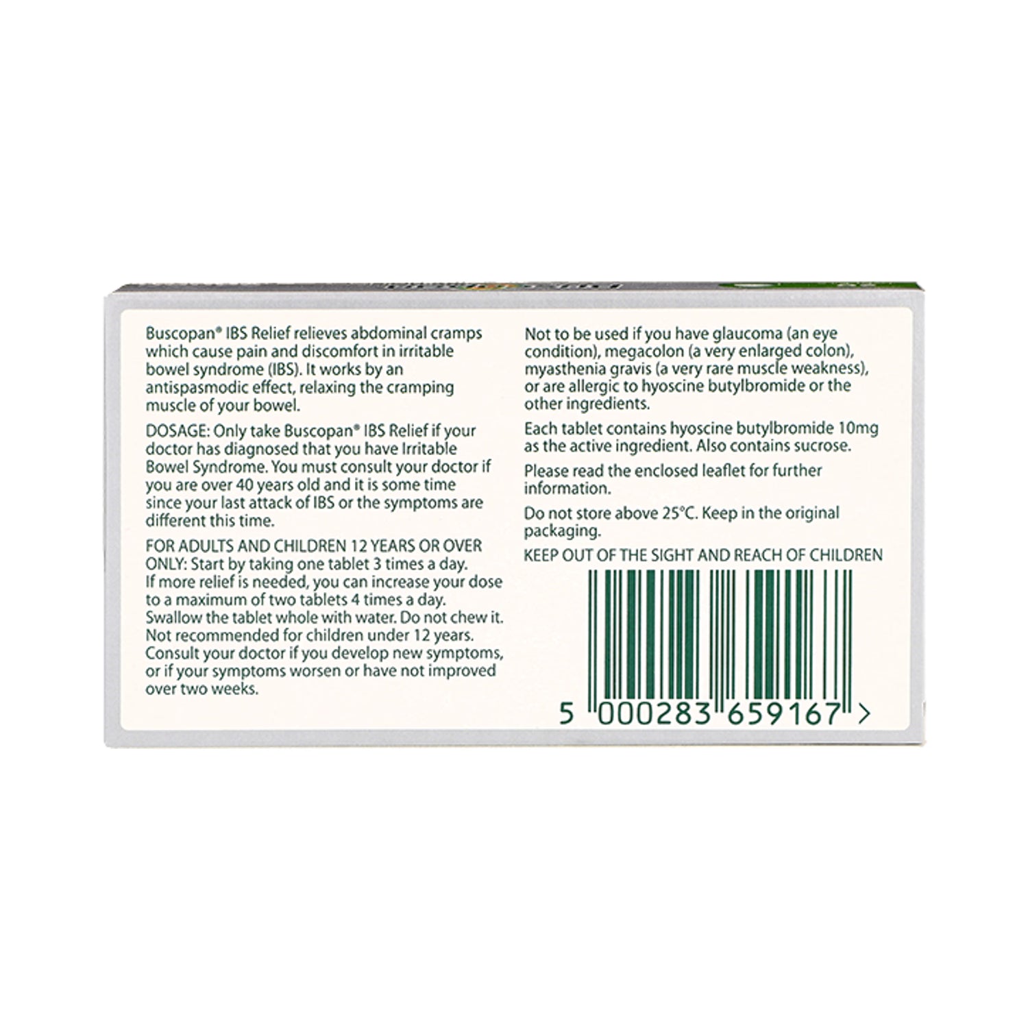 Buscopan IBS Relief tablets 20 tablets, UK version