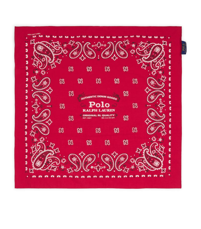 Ralph Lauren cotton logo bandana scarf (British brand)