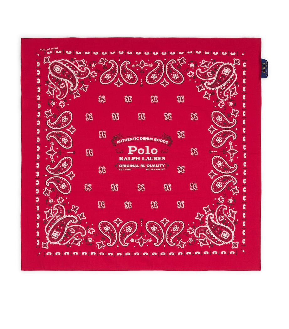 Ralph Lauren cotton logo bandana scarf (British brand)