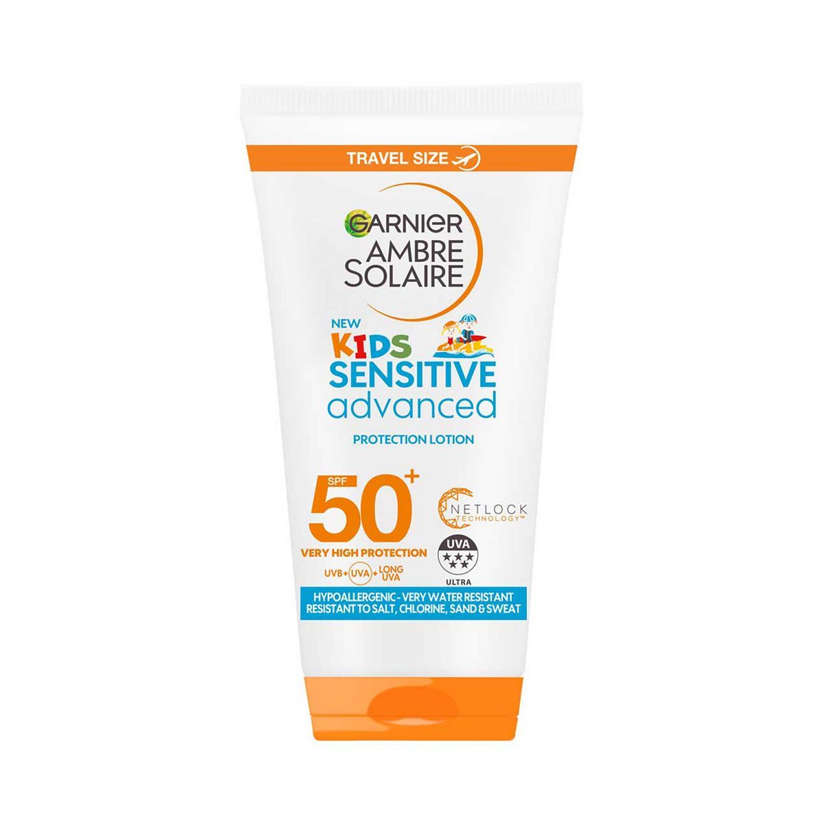 Garnier Ambre Solaire Kids Sensitive Advanced Travel Size Sun Lotion SPF50+ 50ml GOODS Boots   