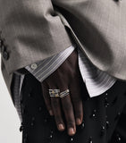 Spinelli Kilcollin Capricorn ring with black diamonds sterling silver yellow gold (British brand)