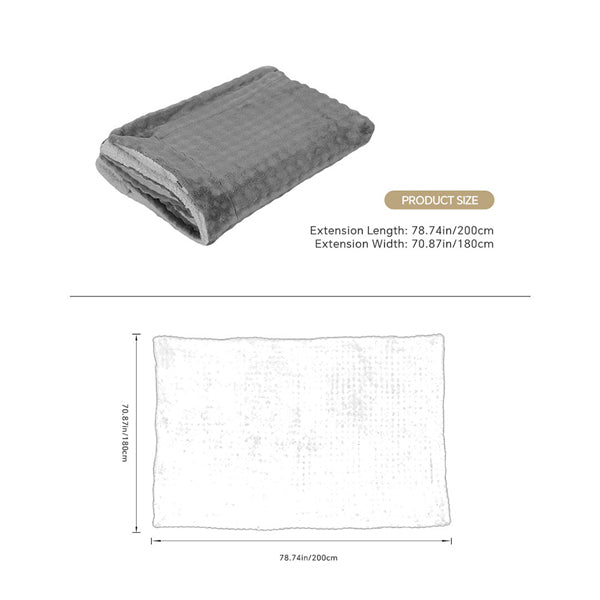 Livingandhome grey polyester blanket 200x180 cm - British product