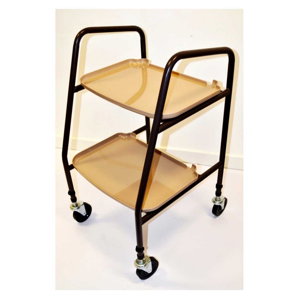 NRS Healthcare Home Helper Wheeled Trolley with Removeable Trays Flat Packed Brown GOODS Boots   