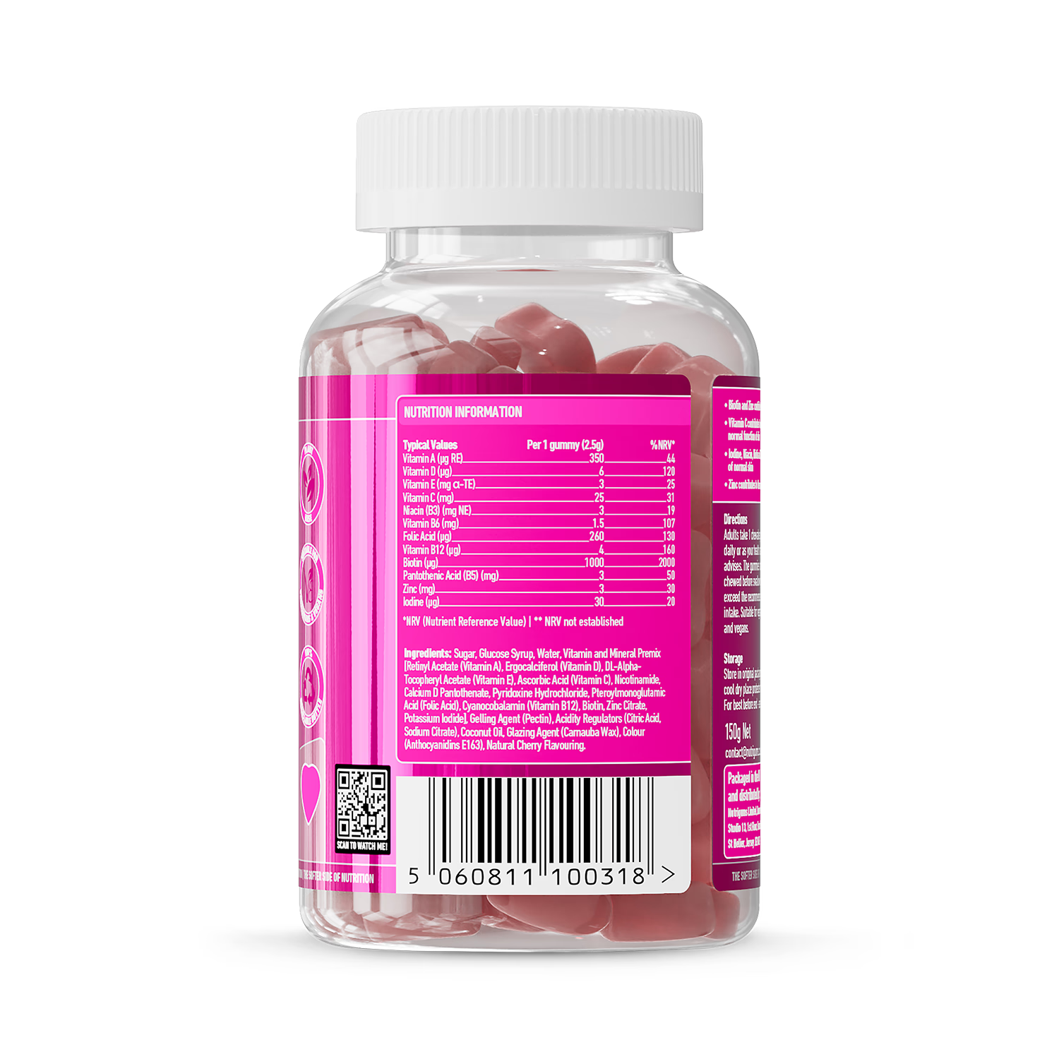 Nutrigums Hair Vits Complex gummies 60 count, UK version