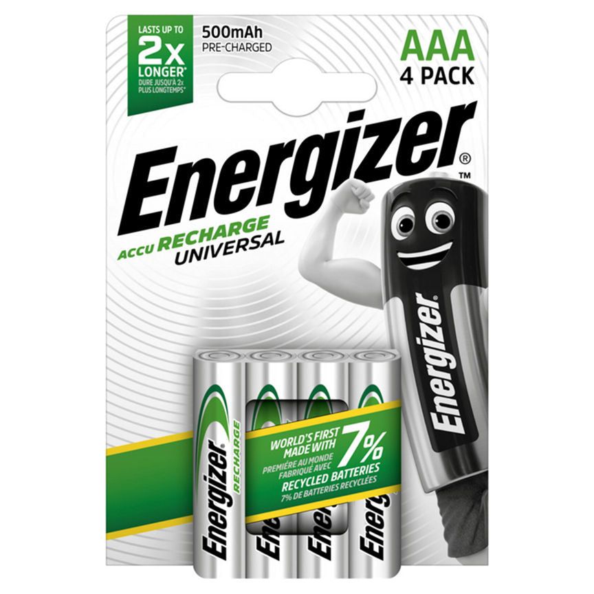 Energizer Recharge Universal AAA Rechargeable Batteries General Household ASDA   