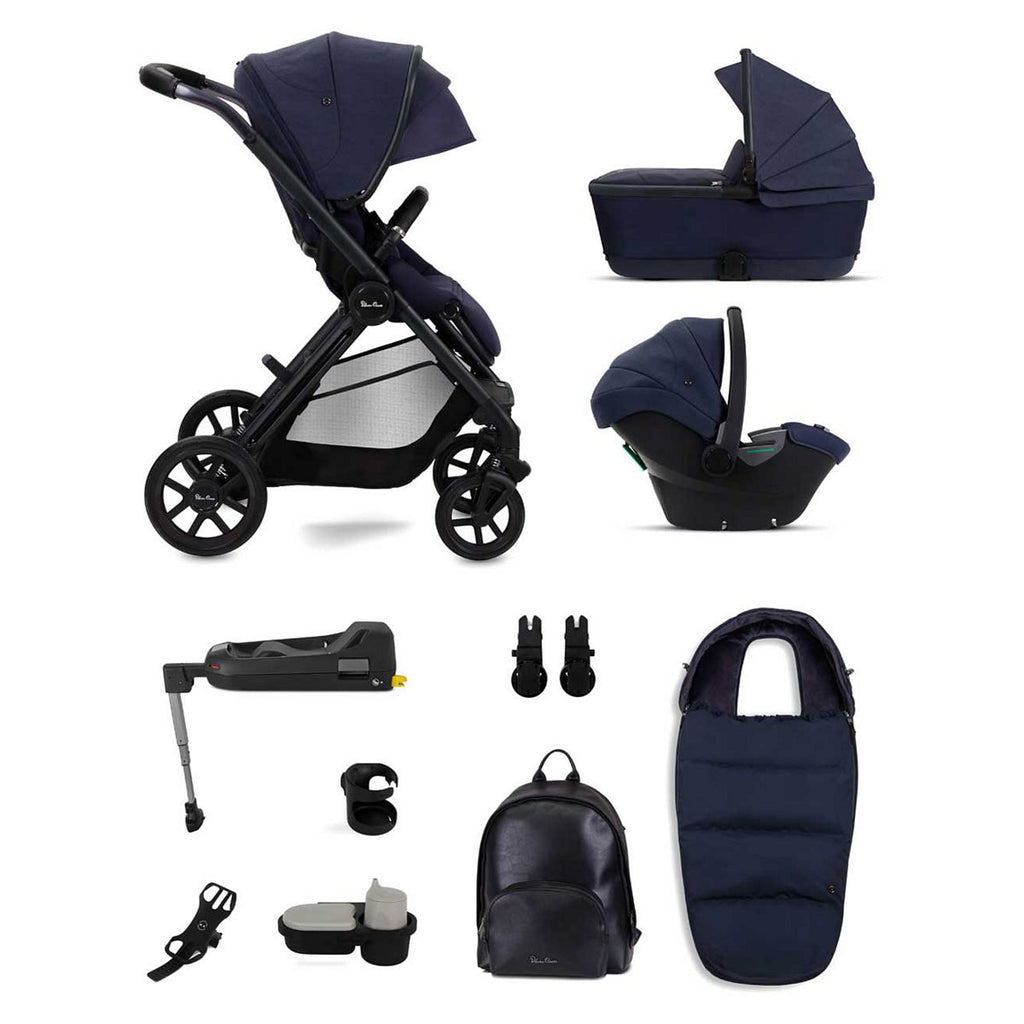 Silver Cross Reef Neptune Pushchair with First Bed Folding Carrycot and Ultimate Pack