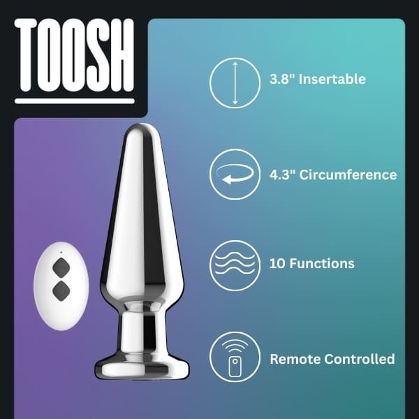 Loving Joy remote controlled metal vibrating butt plug, imported from the UK