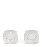 Tateossian Sterling Silver and Sapphire Graffiato Cufflinks (British brand)