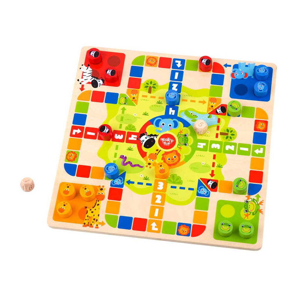 Tooky Toy wooden 2 in 1 Chess and Snakes and Ladders