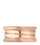 Bvlgari B.zero1 rose gold diamond three-band ring - British product
