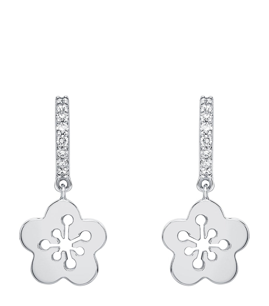 Boodles Blossom drop earrings white gold diamonds, imported from the UK