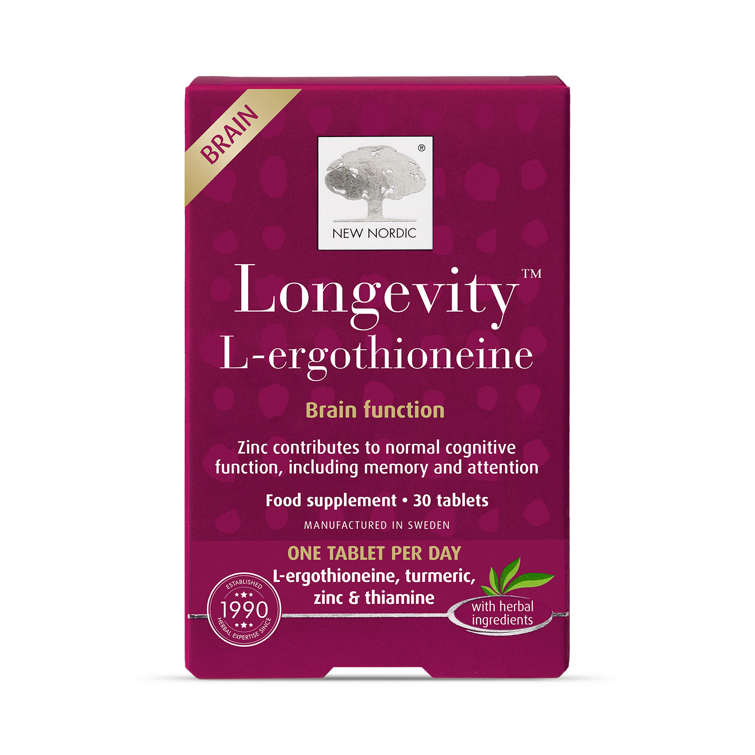 New Nordic Longevity Brain Function 30 Tablets, UK version