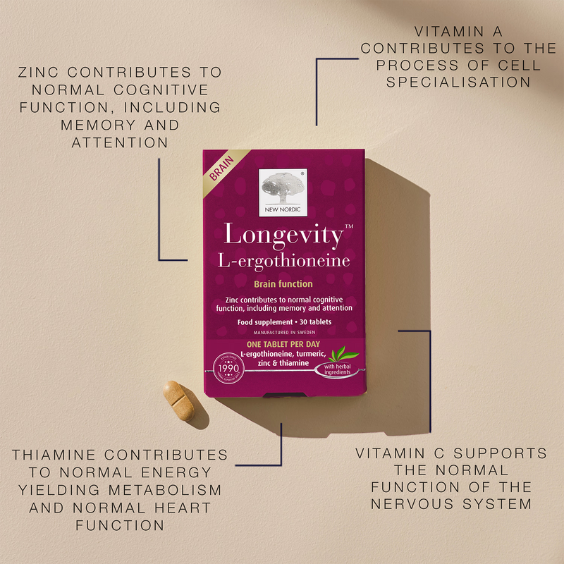 New Nordic Longevity Brain Function 30 Tablets, UK version