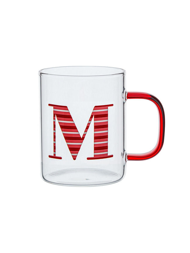 George Home Red Alphabet Glass Mug - M GOODS ASDA   