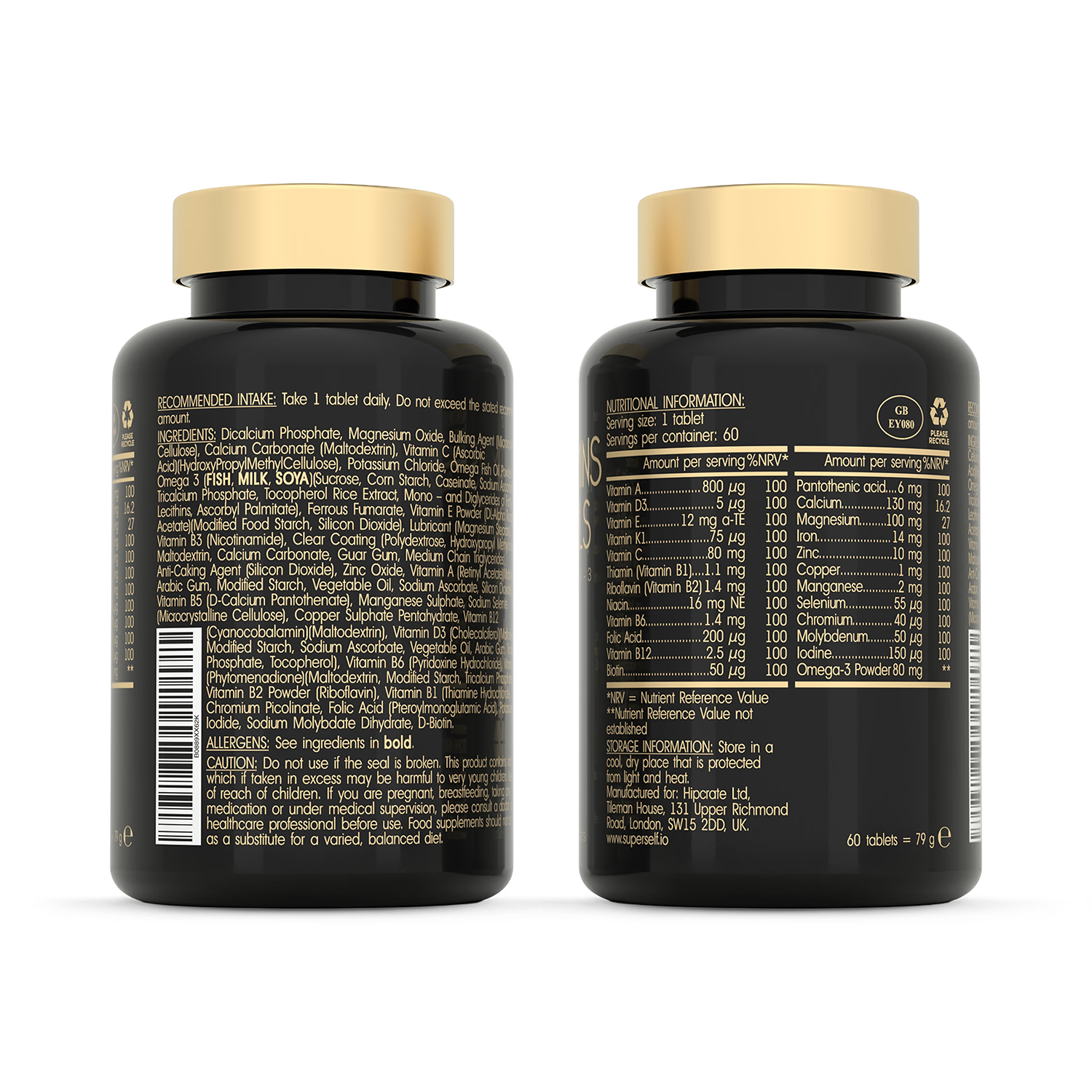 SuperSelf multivitamin with Omega-3 60 tablets - British product