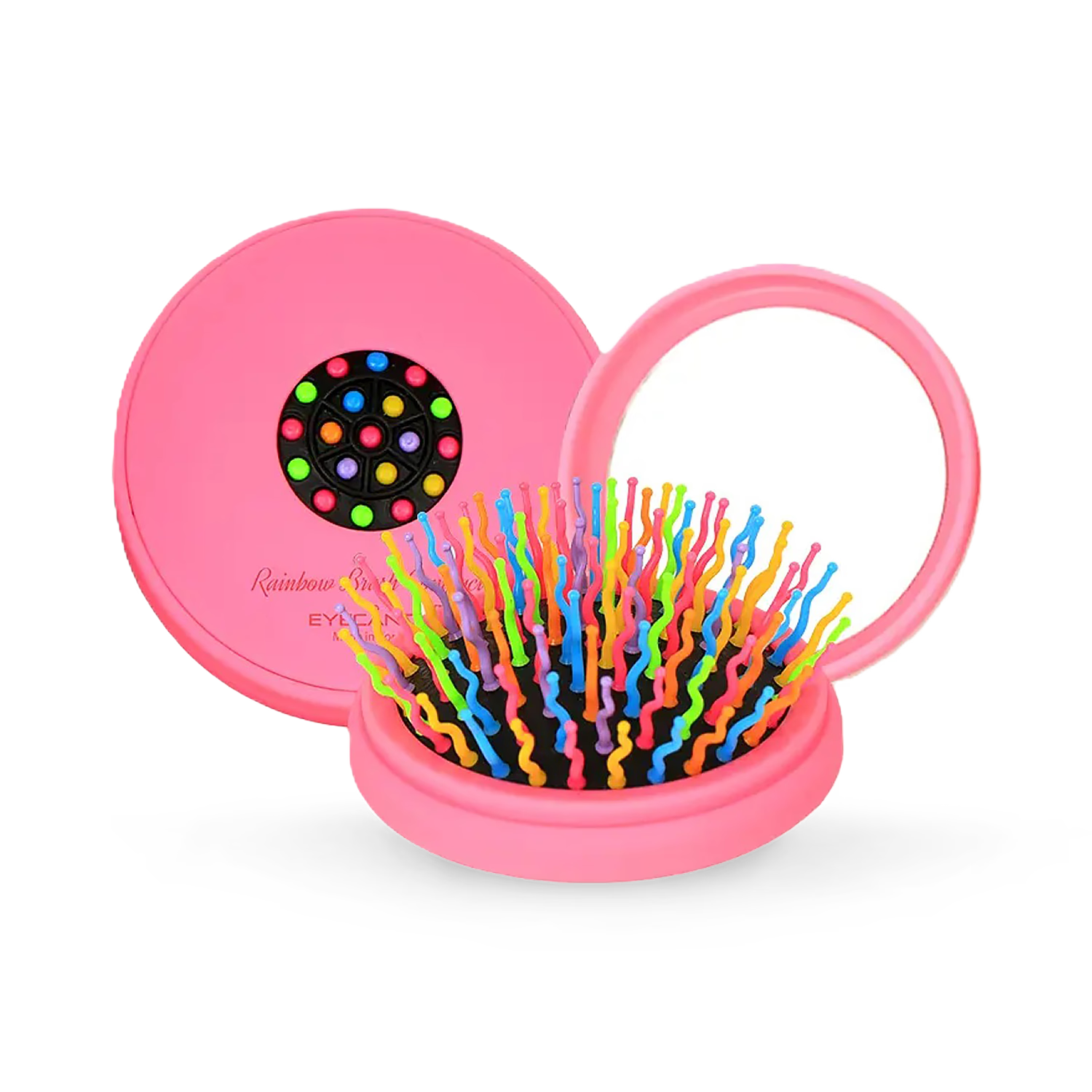 EYECANDY compact hair brush pink safety cap - British product