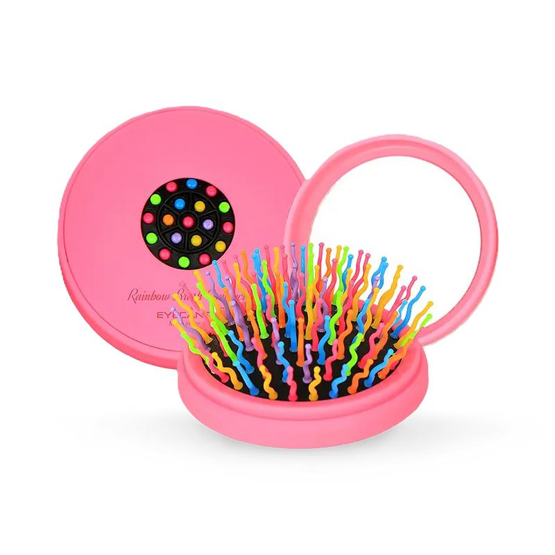 EYECANDY compact hair brush pink safety cap - British product