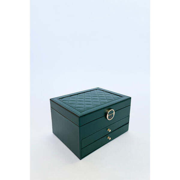 Green vanity jewellery storage box 23x17x13.5 cm (British brand)