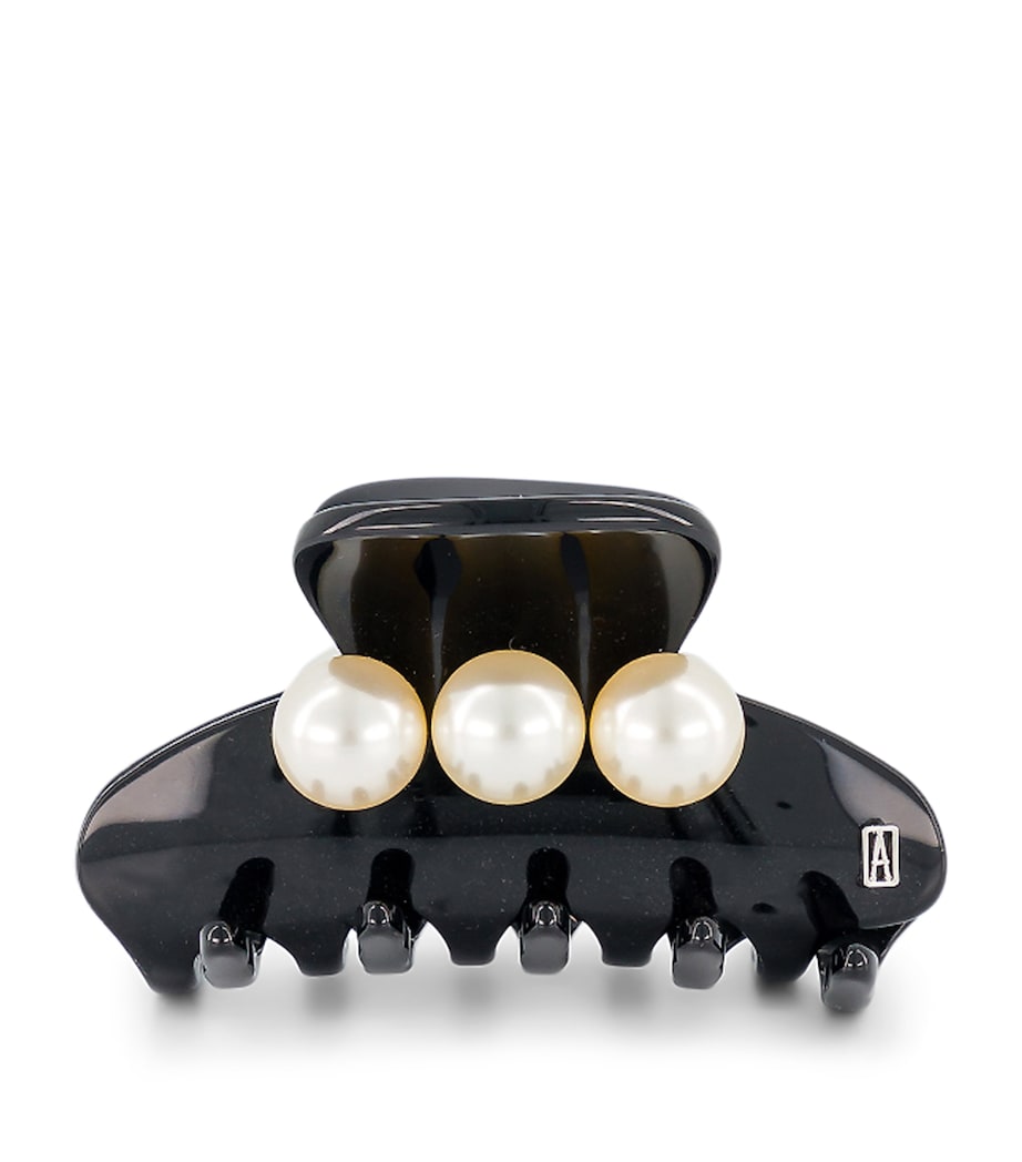 Alexandre de Paris oversize pearl-detail claw hair clip 6cm, imported from the UK