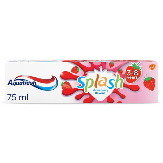 Aquafresh Splash Kids Toothpaste Strawberry Flavour 3-8 years 75ml Age 3-5 Sainsburys   