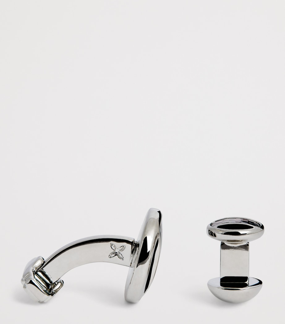Tateossian Thompson mother-of-pearl cufflinks and studs set (British brand)