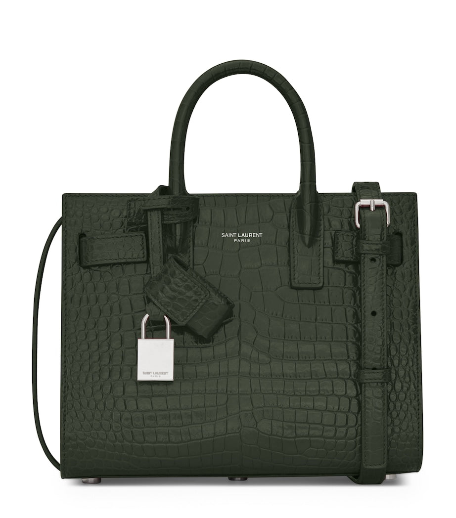 Saint Laurent Nano Sac de Jour croc-embossed tote bag (British brand)