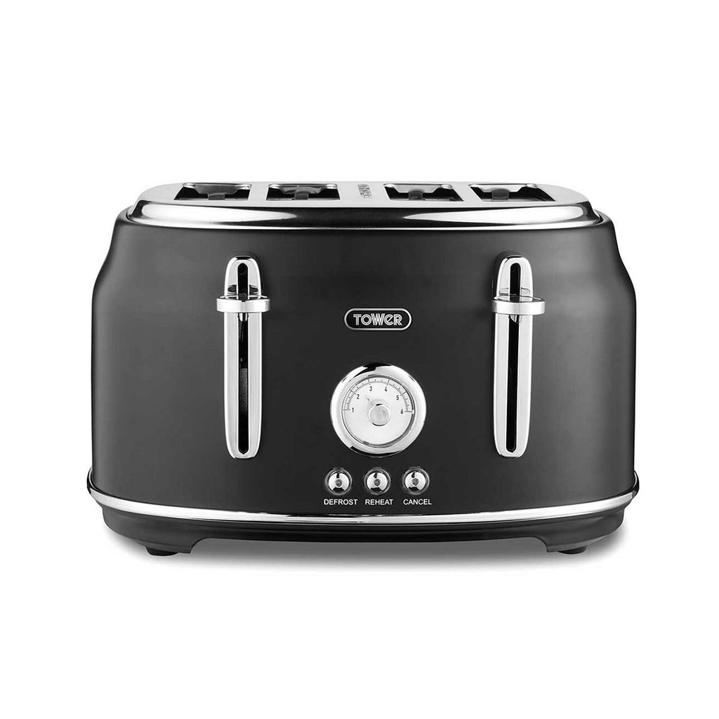 Tower Renaissance 4 Slice Toaster Black