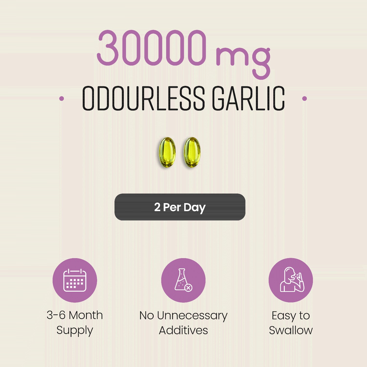 VitaBright odourless garlic softgels 180 count (British brand)