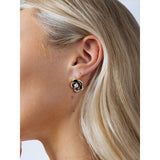 SVNX Black Flower Pearl earrings with gold plating (British brand)