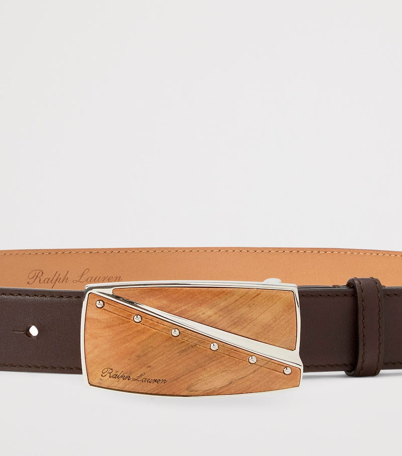 Ralph Lauren calfskin belt with wood buckle - British product