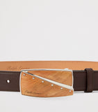 Ralph Lauren calfskin belt with wood buckle - British product