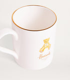 Harrods Henry Bear ceramic kids mug with gold tone rim - British product
