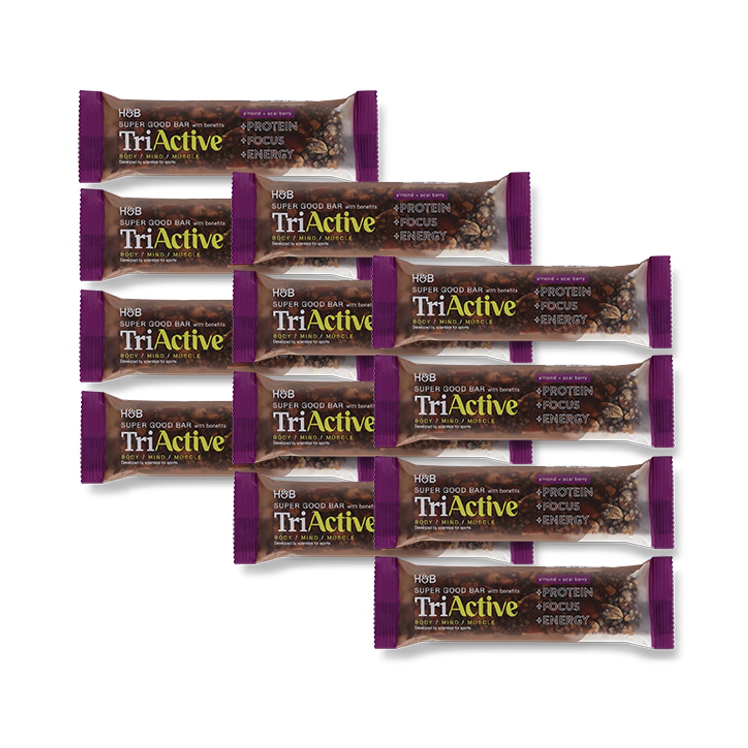 TriActive protein bar Almond & Acaiberry 12 x 50g, UK version
