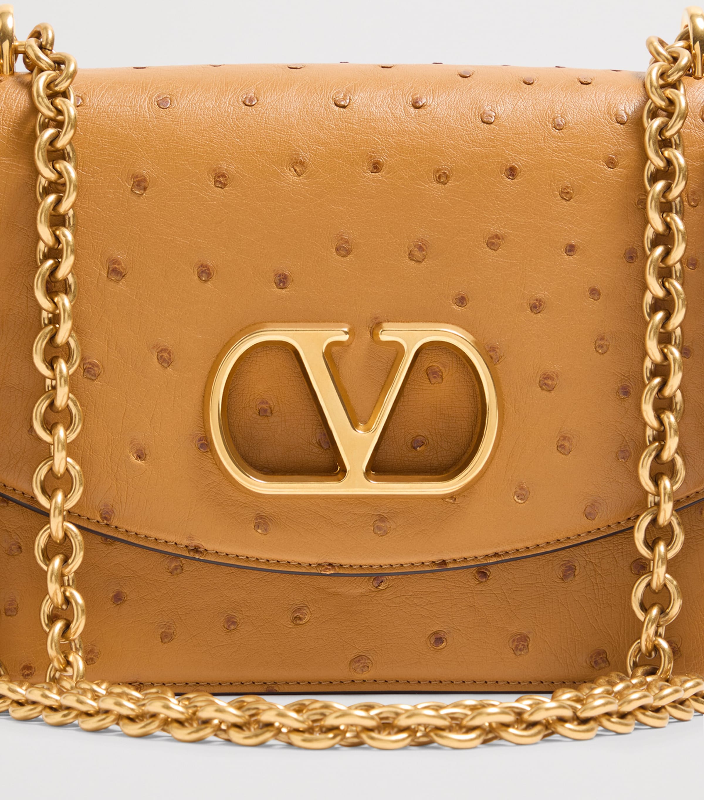 Valentino Garavani Vain shoulder bag ostrich leather - British product