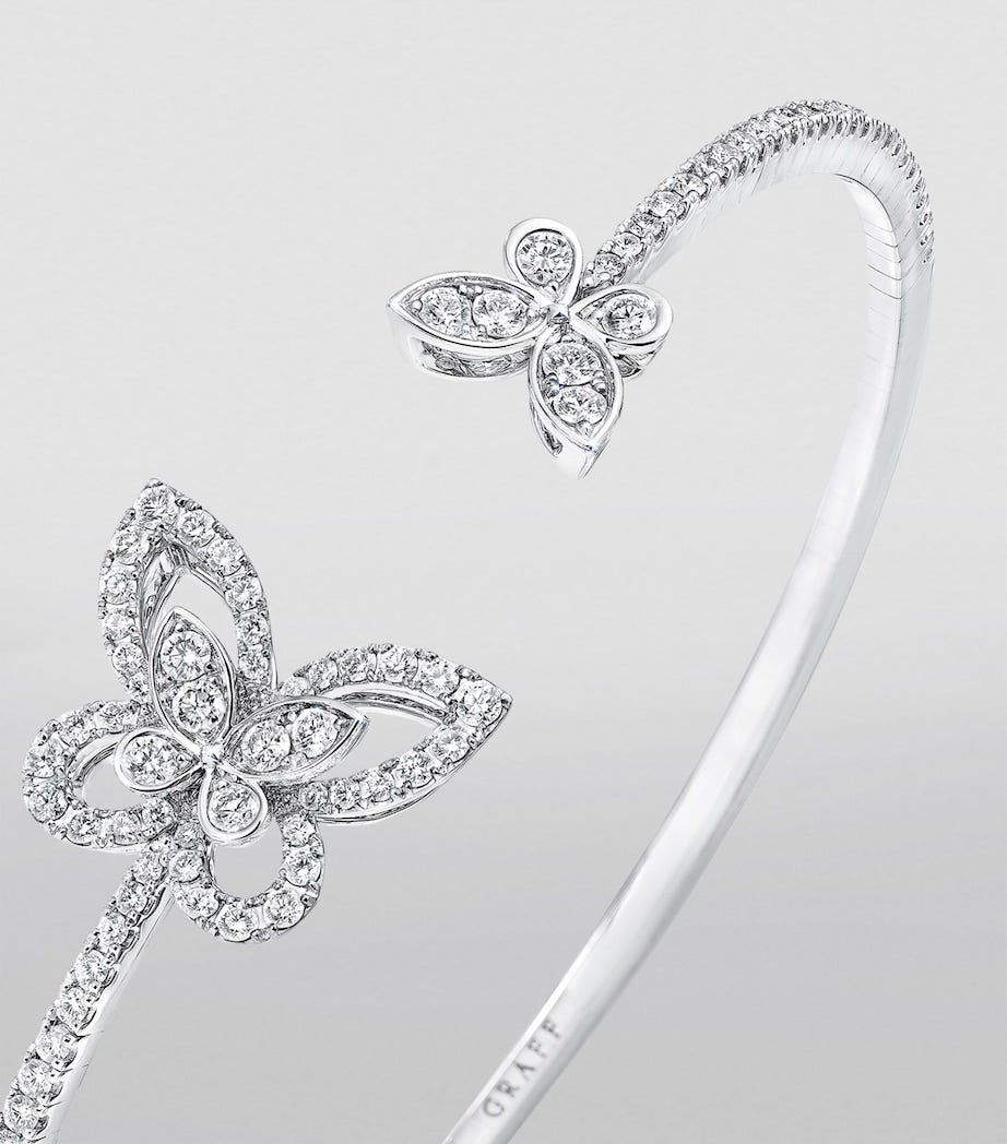 Graff white gold diamond butterfly bangle (British brand)