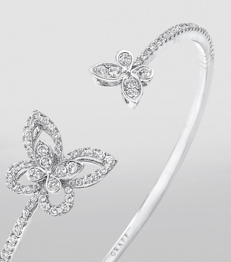Graff white gold diamond butterfly bangle (British brand)