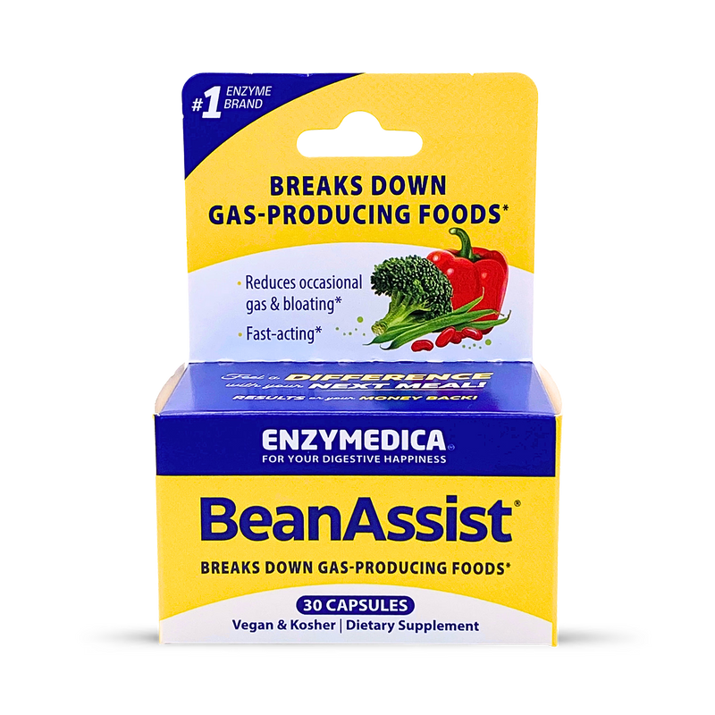 Enzymedica BeanAssist digestive enzyme capsules 30 count (British brand)