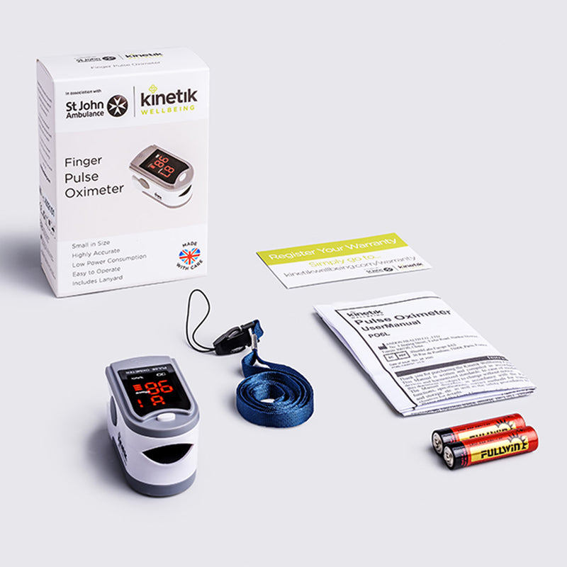 Kinetik pulse oximeter White/Silver PO6L, imported from the UK