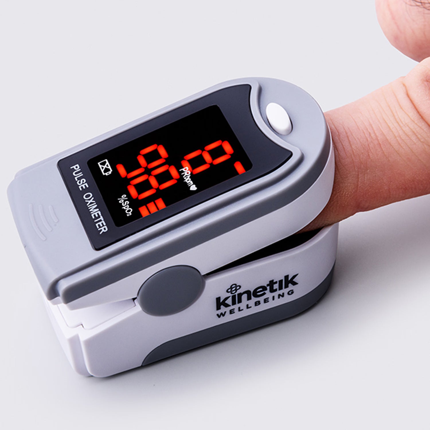 Kinetik pulse oximeter White/Silver PO6L, imported from the UK